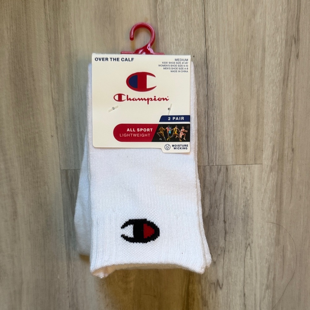 Champion All Sport Lightweight White Socks - 2 Pack